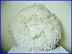 Vintage Women's Robin New York White Ostrich Feather Cartwheel Style Hat