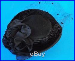 Vintage Women's Wool Veiled Hat By Sonni San Francisco Made In USA