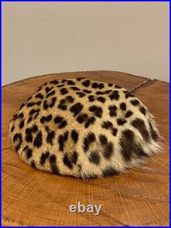 Vintage Womens Authentic Cheetah Fur Beret