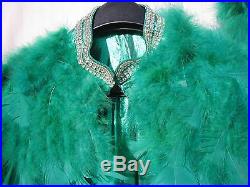 Vintage Womens Dress With Real Feathers And Cape And Hat AS IS