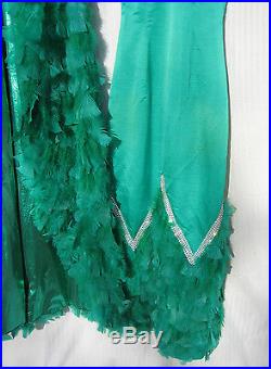 Vintage Womens Dress With Real Feathers And Cape And Hat AS IS