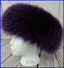 Vintage Womens Purple Fur and Leather Hat by Chapeau Creations Ruth Kropveld