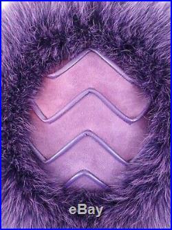 Vintage Womens Purple Fur and Leather Hat by Chapeau Creations Ruth Kropveld