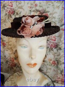 Vintage hat lot 1940s era millinery flowers