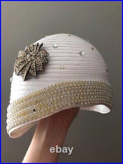 Vintage woman's hat with decor and sequins. Brand Fifth Sunday Exclusive