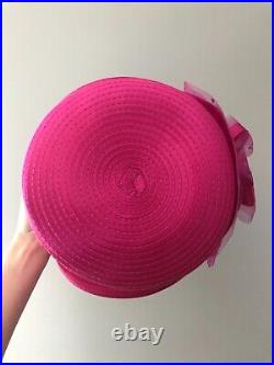 Vintage woman's pink hat with decor. Brand Sophia Collection, Straw