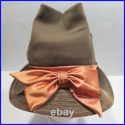 Vtg 1940s Womens Hat Brown Velvet Unworn Mr Kem Original