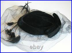 Vtg 30s 40s 50s Womens Hat Lot 7 Pc Floral Band Flapper Union Made Lace Velvet