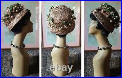 Vtg. 60s JOSEPH MAGNIN straw hat! (FOR SALE HAT ONLY!)