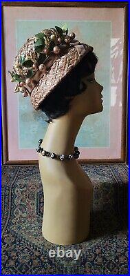 Vtg. 60s JOSEPH MAGNIN straw hat! (FOR SALE HAT ONLY!)