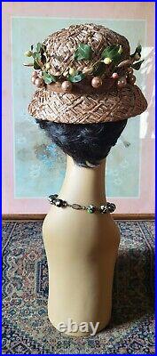 Vtg. 60s JOSEPH MAGNIN straw hat! (FOR SALE HAT ONLY!)