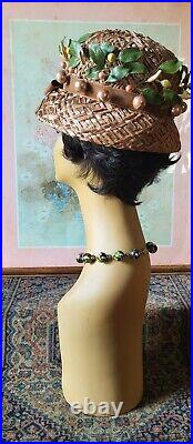 Vtg. 60s JOSEPH MAGNIN straw hat! (FOR SALE HAT ONLY!)