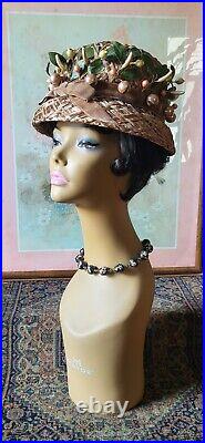 Vtg. 60s JOSEPH MAGNIN straw hat! (FOR SALE HAT ONLY!)