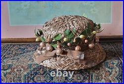 Vtg. 60s JOSEPH MAGNIN straw hat! (FOR SALE HAT ONLY!)