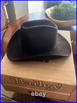 Vtg Bailey Premier Felt Cowboy Hat 7 1/4 Brown Western