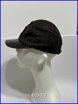 Vtg CHRISTIAN DIOR BY JOHN GALLIANO BROWN MONOGRAM HAT 57