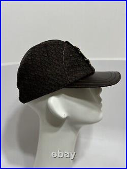 Vtg CHRISTIAN DIOR BY JOHN GALLIANO BROWN MONOGRAM HAT 57