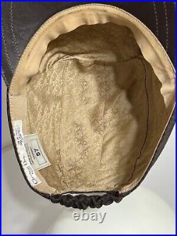 Vtg CHRISTIAN DIOR BY JOHN GALLIANO BROWN MONOGRAM HAT 57