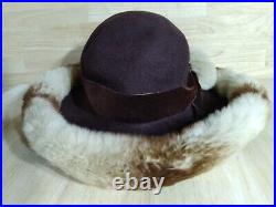 Vtg Henig Furs Hat withgarment bag