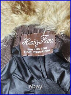 Vtg Henig Furs Hat withgarment bag