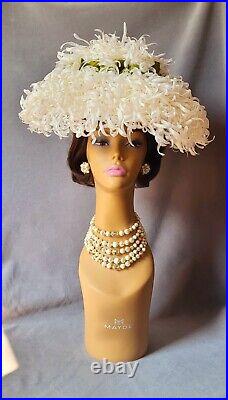 Vtg. Iconic New Look 50s-60s Silk Flower Sauser Chrysantenum Hat! Mint