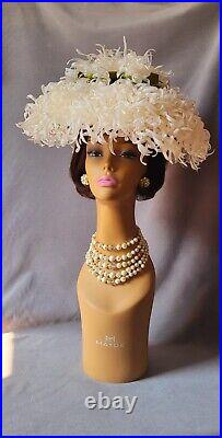 Vtg. Iconic New Look 50s-60s Silk Flower Sauser Chrysantenum Hat! Mint