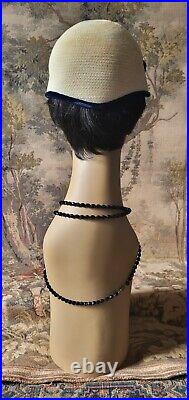 Vtg. Iconic New Look Early 1950s Scull Straw Egg Shell Hat! EXELLENT