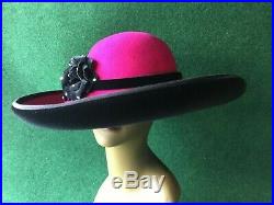 Vtg Jack McConnell Style Womens Kentucky Derby Hat Bling Church Bow Flower