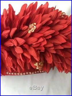 Vtg McConnell Hat Women's Kentucky Derby Church Bling Dressy Flowers Sm Medium