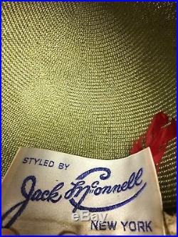Vtg Mod By Jack Mcconnell Ladies Hat Loaded Flowers Amazing
