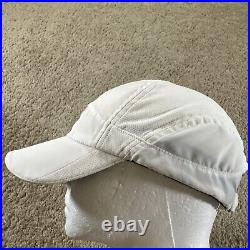 Vtg NIKE Hat Cap Mens White Strapback Panel Runner FitDry Swoosh Lightweight 90s