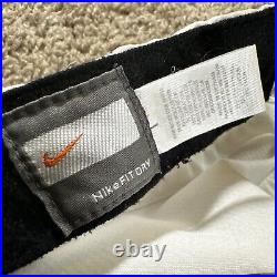 Vtg NIKE Hat Cap Mens White Strapback Panel Runner FitDry Swoosh Lightweight 90s