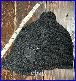 Vtg Vivienne Westwood Black Wool Knitted Japan Pointed Buddaha Hat Xs S 20