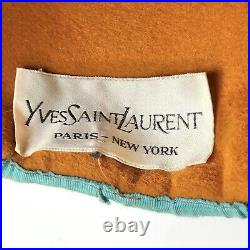 Vtg Yves Saint Laurent Felted Fur Top Handle Bucket Hat YSL Wide Brim Cap 60s