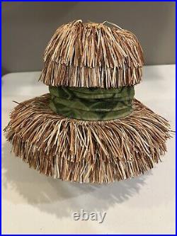 Waltah Clarke's Or Happy Cappers Raffia Grass Woman's 1950's Hat Vintage Hawaii