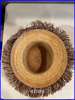 Waltah Clarke's Or Happy Cappers Raffia Grass Woman's 1950's Hat Vintage Hawaii