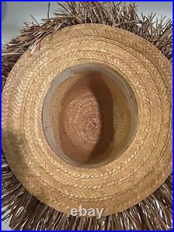 Waltah Clarke's Or Happy Cappers Raffia Grass Woman's 1950's Hat Vintage Hawaii