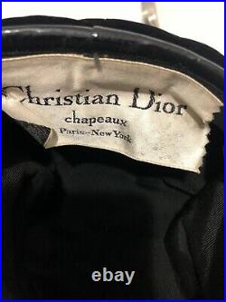 Woman's Vintage Christian Dior Black Velvet Beret Hat
