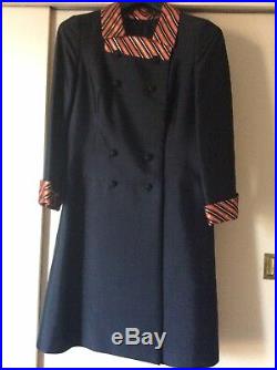 Womans Vintage Hardy Amies Bespoke Silk Coat Dress & Pill Box Hat 1960s Unworn