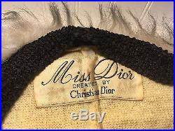 Women's Christian Dior Vintage Fur Hat Black White