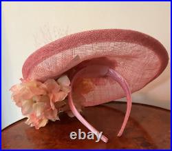 Women's Handmade Peach Fascinator Derby Hat with Vintage Flowers Versatile