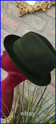 Women's Hat Vintage Borsalino Felt Green Ages 80 Italy