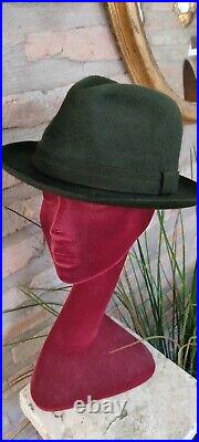 Women's Hat Vintage Borsalino Felt Green Ages 80 Italy