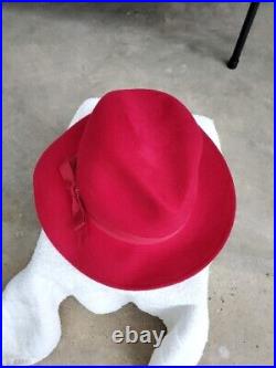 Women's Vintage Hat Raspberry FeltWool Geo W. Bollman & Co Fabini Made In USA