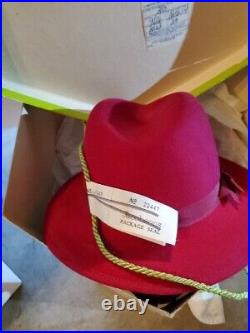 Women's Vintage Hat Raspberry FeltWool Geo W. Bollman & Co Fabini Made In USA