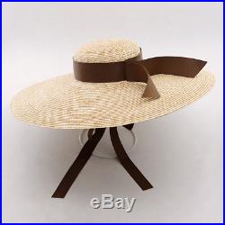 Women's Vintage Sun Hat Large Brim Boater Hat Casual Straw Summer Hat Braid Hat