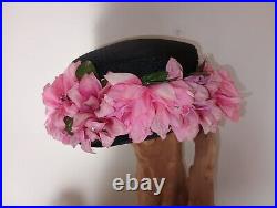 Womens Floral Vintage Millinery Hats (6) Lot Sears, NY, Clover Lane + Hat Box