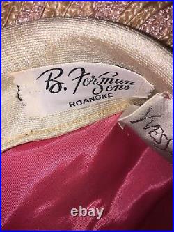 YVES SAINT LAURANT Forman Sons Roanoke Va Paris New York Pink Pill Box Beret Hat