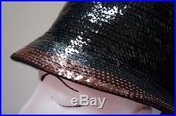 Yves Saint Laurent Flapper Brown Sequinned Cloche Hat