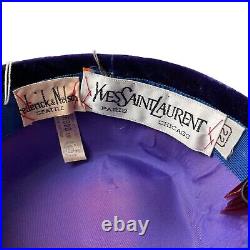 Yves Saint Laurent RARE ORIGINAL TAGS Vintage 1960s Velvet Pillbox Turban Hat